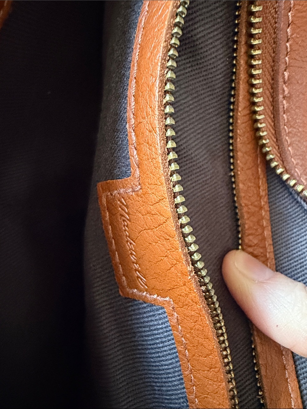 Madewell’s Leather Zip Transport Tote in Cognac Brown - Women Bags - Picture 3 of 4